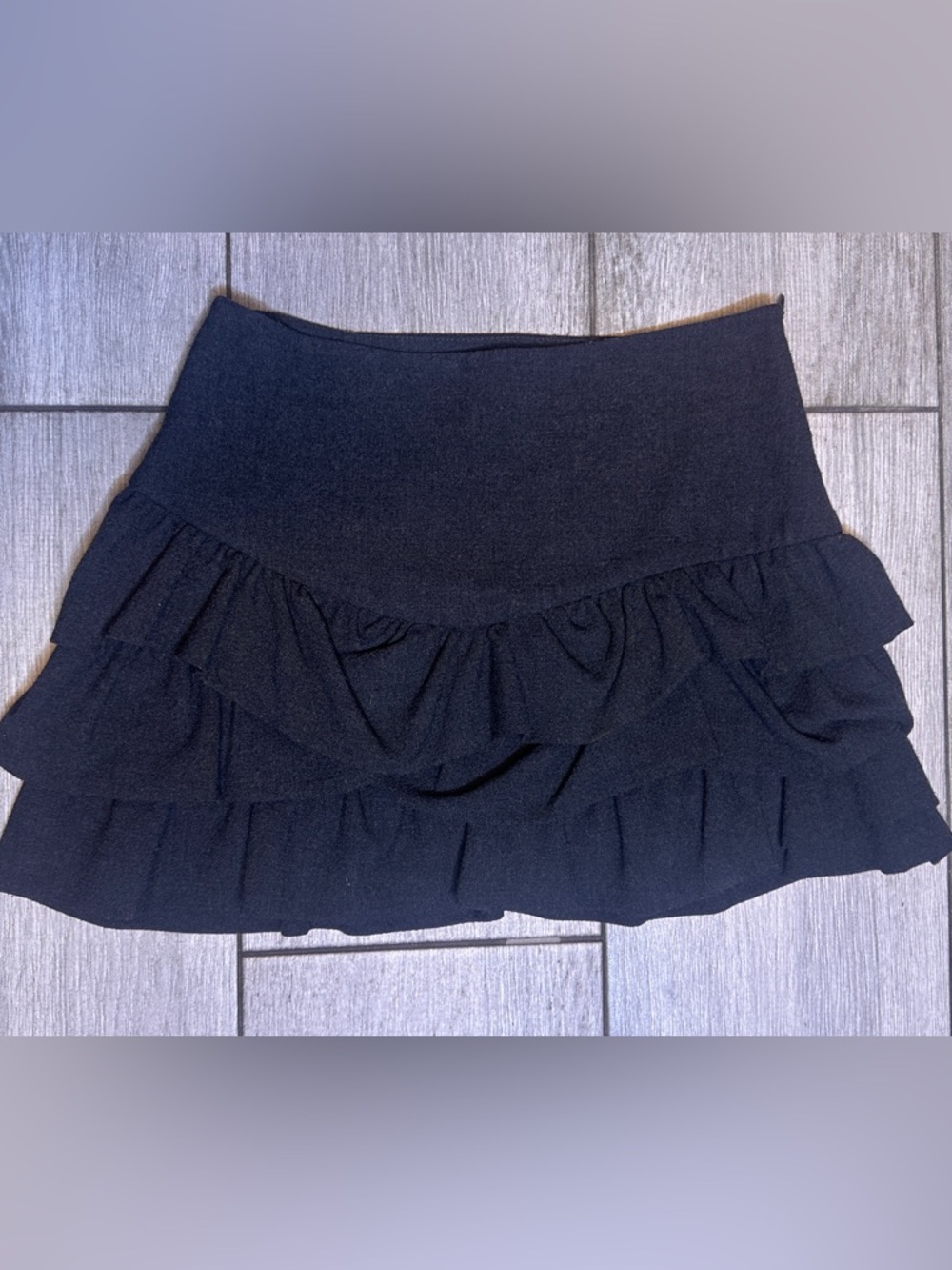Maje Charcoal Gray Ruffle Mini Skirt FR 34 US XS Tiered Flowy